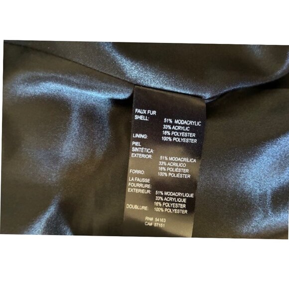 Karl Lagerfeld Paris Black Faux Fur Coat SM - Picture 8 of 10